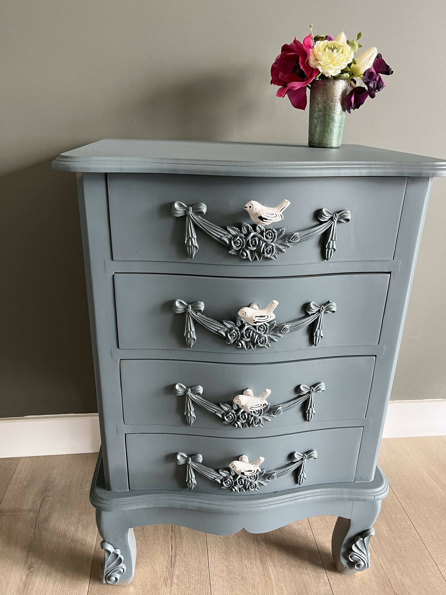 Unique slate grey drawer unit