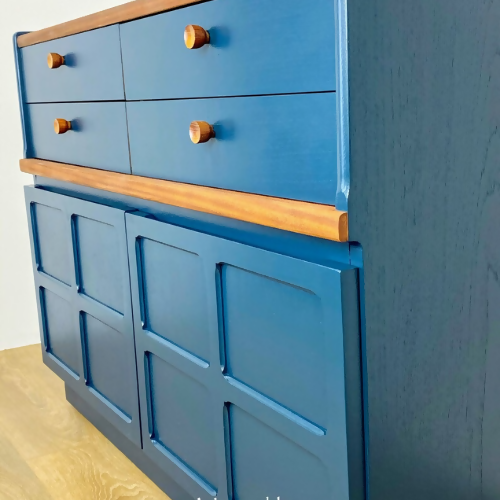 Refurbished Nathan Sideboard, media Unit, mid century, MCM, vintage, teak, teal, retro cocktail cabinet, tv stand