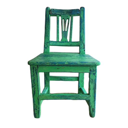 Vintage nursery chair - Chippy Paint - green and blue