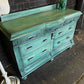 Large Blue Hand Painted Sideboard