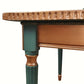 Vintage painted coffee table, square table, hand painted in dark green mineral paint with gold metallic top & gold detailing to the base
