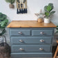 Vintage Blue Pine Chest of Drawers