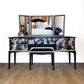 Vintage French Stag Dressing Table With Mirror and Stool