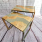 Vintage G-Plan Style Mid-Century Nest of Two Tables, Gold Leaf, Statement, Side Tables, Living Room Tables - MADE TO ORDER