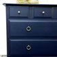 Stag Navy Black Chest of Drawers/ Vintage Chest of Drawers/Retro Drawers/MCM Drawers/Stag Bedroom Furniture