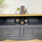 Vintage Grey Wooden TV Cabinet Drawers
