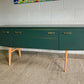 Meredew long & low sleek sideboard, mid-century, green, restyled