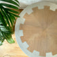 Mid Century Circular Round 'Cog' Coffee Table By Nathan Furniture Wooden Side Table Hand-Painted in Soft Khaki Beige - MADE TO ORDER