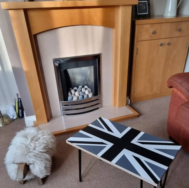 Union Jack Coffee Table / Vintage Occasional Table