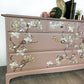 French Stag Pink Blossom Flight Large Captains Chest of Drawesr