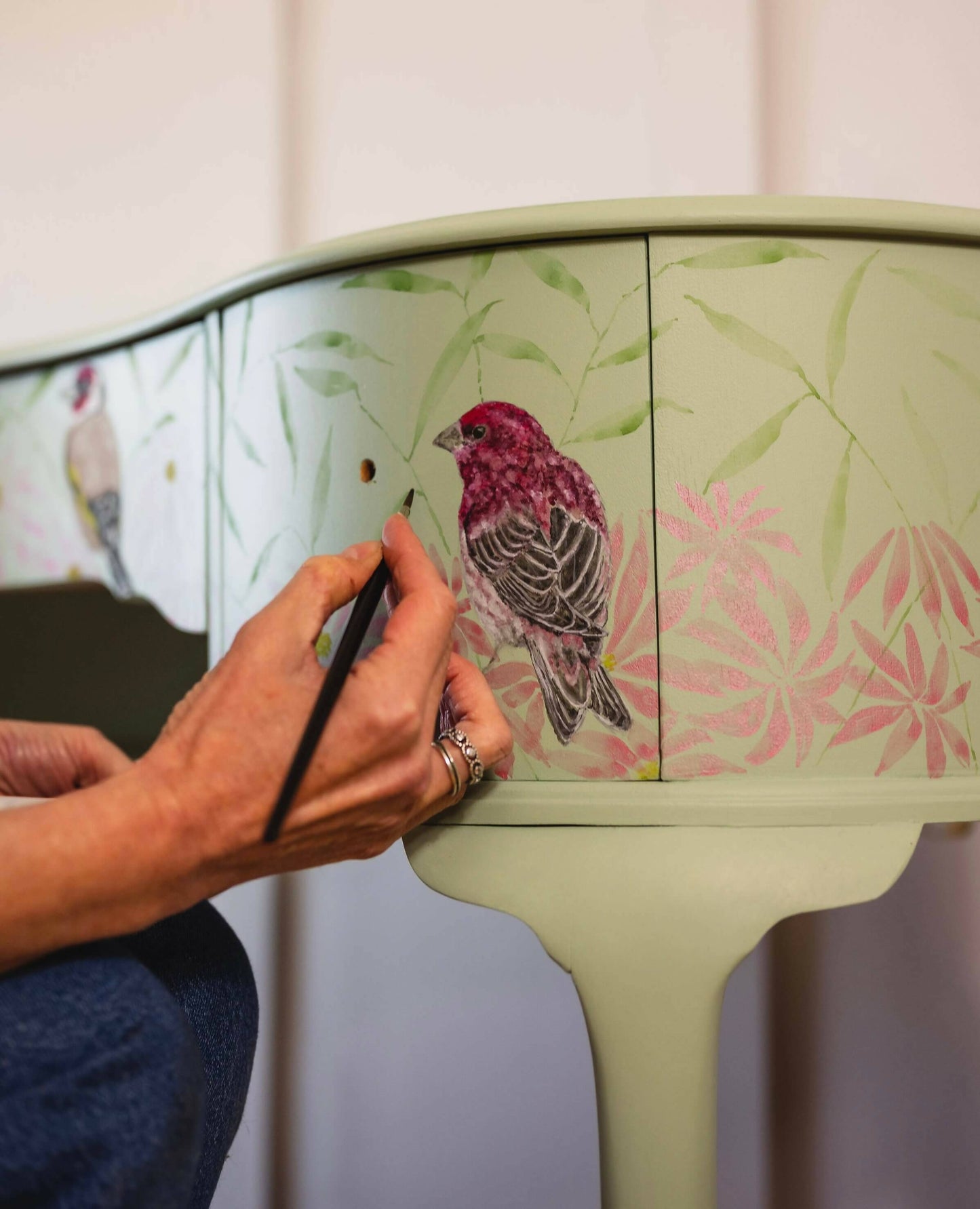 Dressing Table with Triple Mirror and Stool