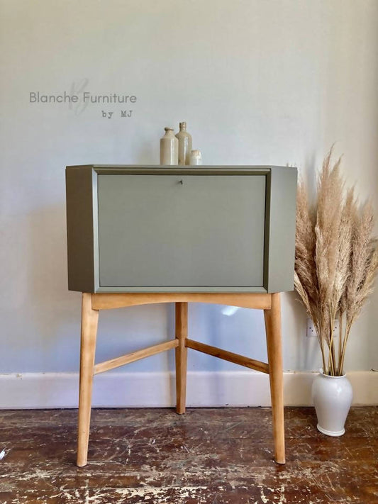 Grey Vintage Bedside Cabinet