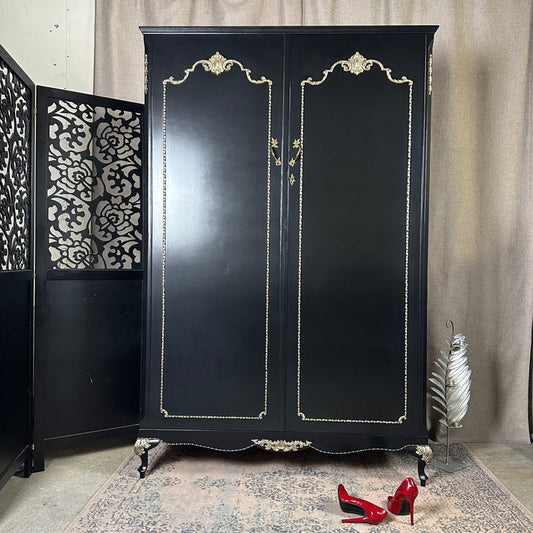 Black Carved Bedroom Set Wardrobe & Chest of drawers Olympus Furniture Bedroom Furniture Set