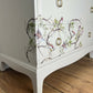 Vintage French Style Cream Stag Minstrel Tallboy Chest of Drawers With Blossom Flight
