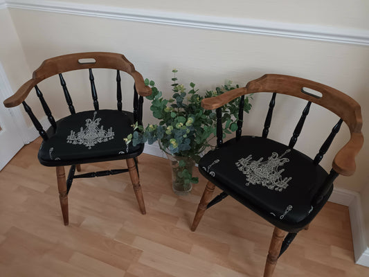 Pair of Wooden Farm Chairs