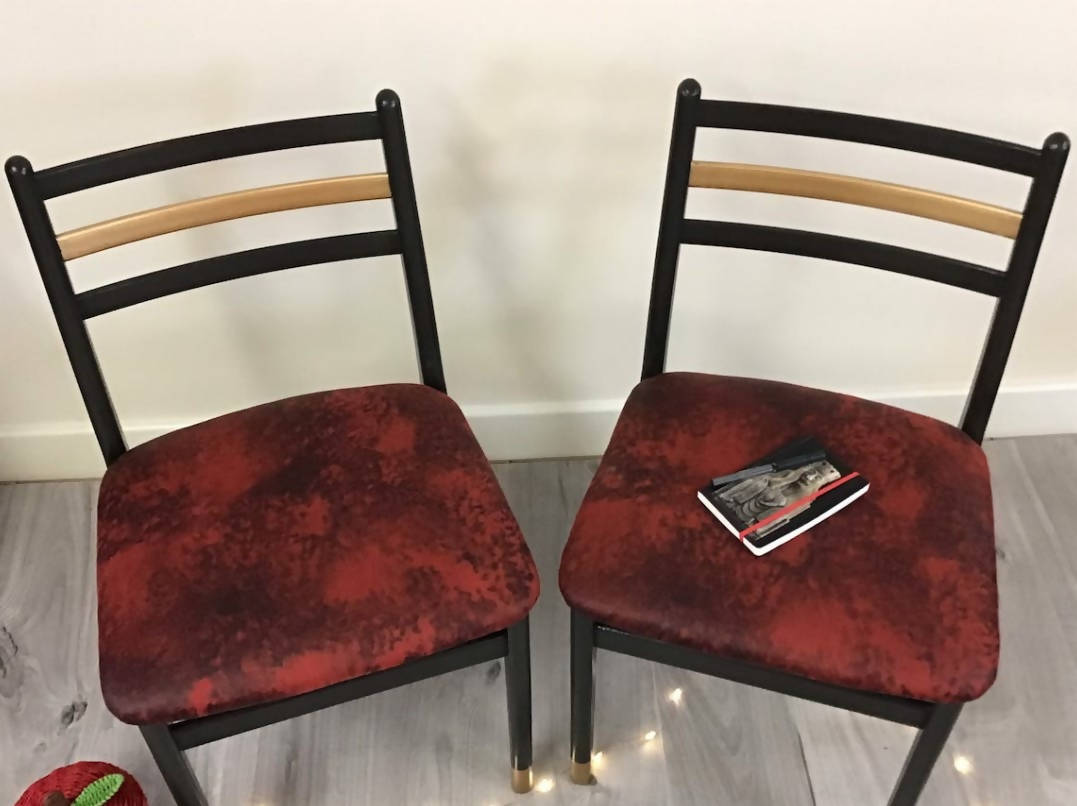 Pair of Red Vintage Dining Chairs