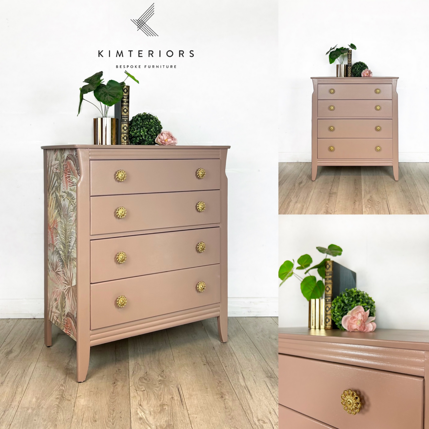 Pink Lebus Chest of 4 Drawers