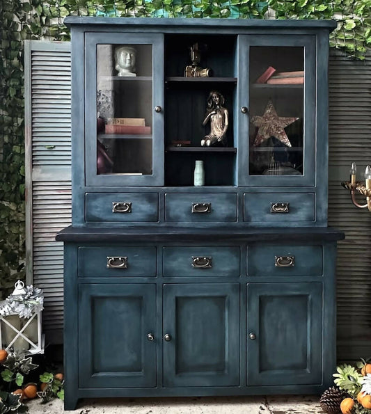 Hand painted Glazed Bookcase, dresser,display cabinet