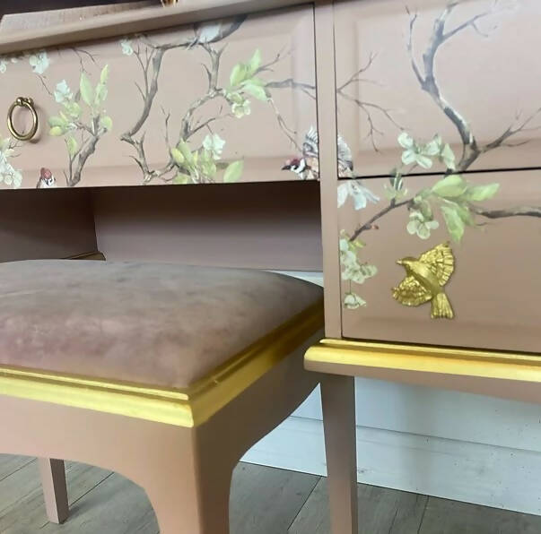 Pink and Gold Stag Dressing Table