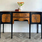 Georgian Style Black Painted Vintage Sideboard with Serpentine Outline