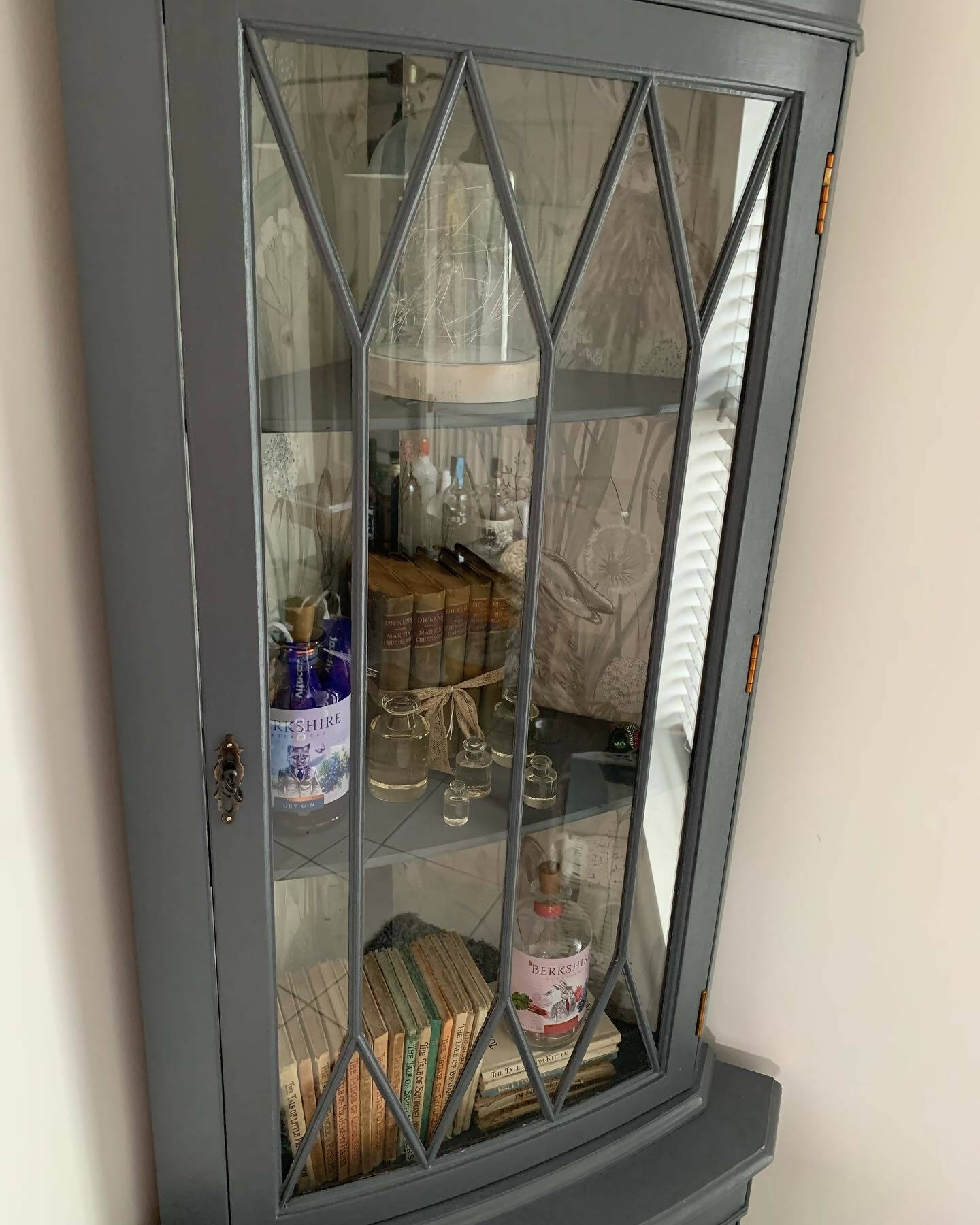 **Now Sold** Gorgeous slate grey restyled corner cabinet/drinks cabinet