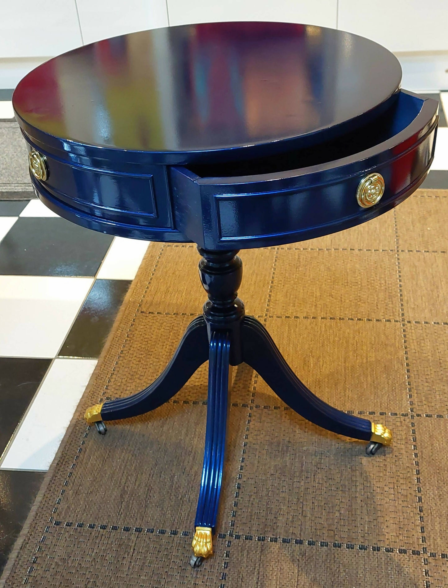 Vintage Navy Blue Coffee Table