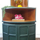 Mid century modern nathan corner unit,drinks cabinet in green and gold