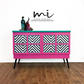 Bright refurbished Nathan sideboard, media unit, retro, pink, black, white, maximalist, kitsch console geometric - commissions available