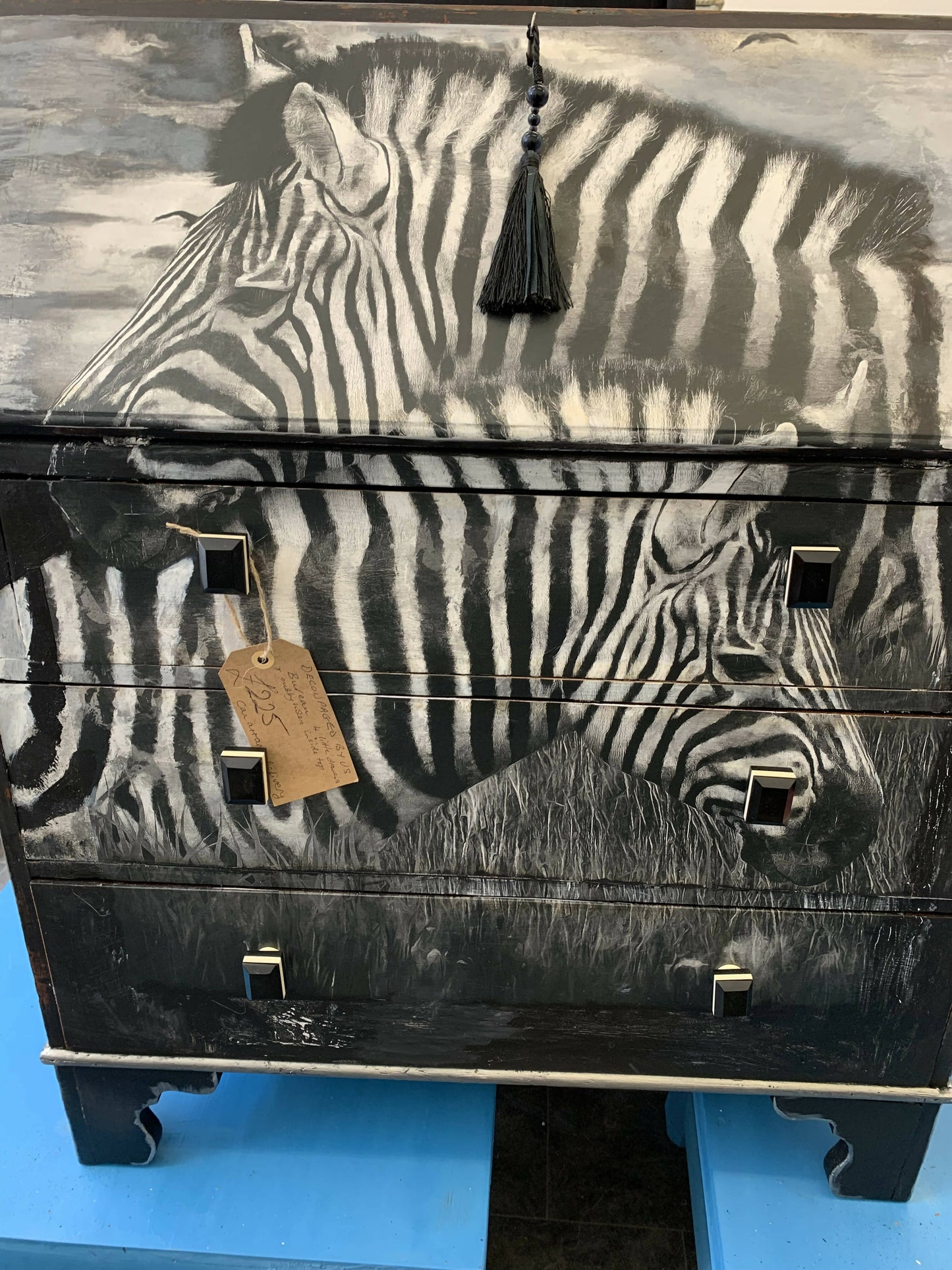 Zebra antique bureau