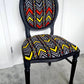 Vintage Black African Geometric Occasional Chair