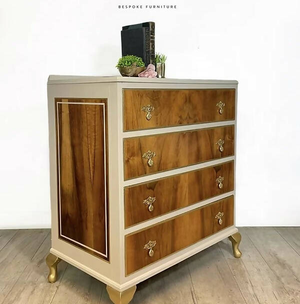 Neutral and Gold Chest of Drawers