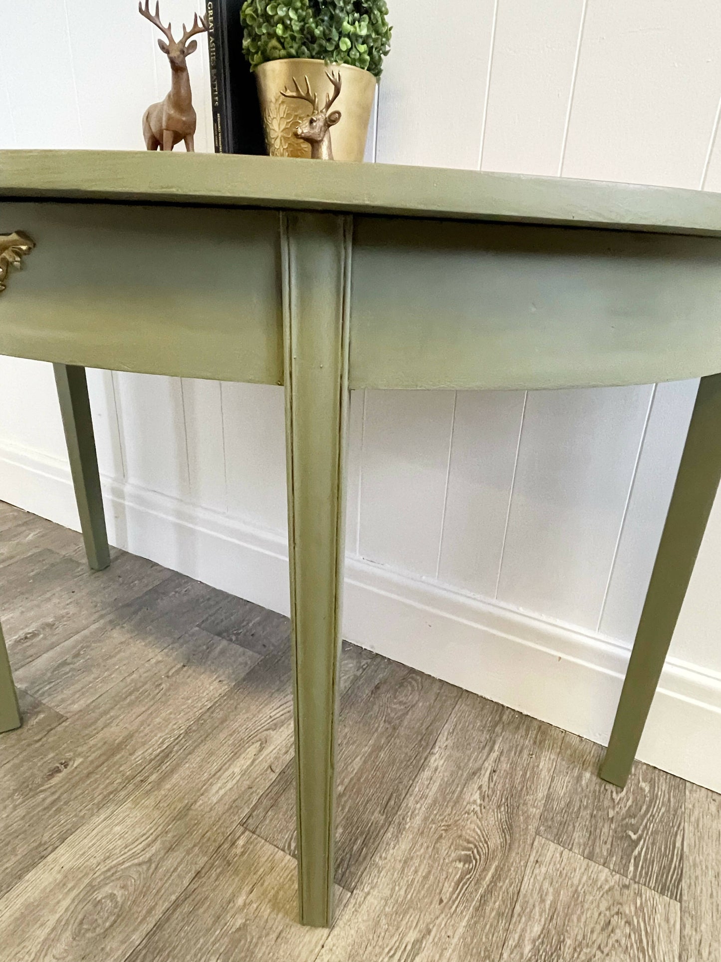 Green Half Moon mahogany Console Table