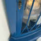 Beautifully Painted Blue Cobalt Drink/Display Corner Cabinet - sold