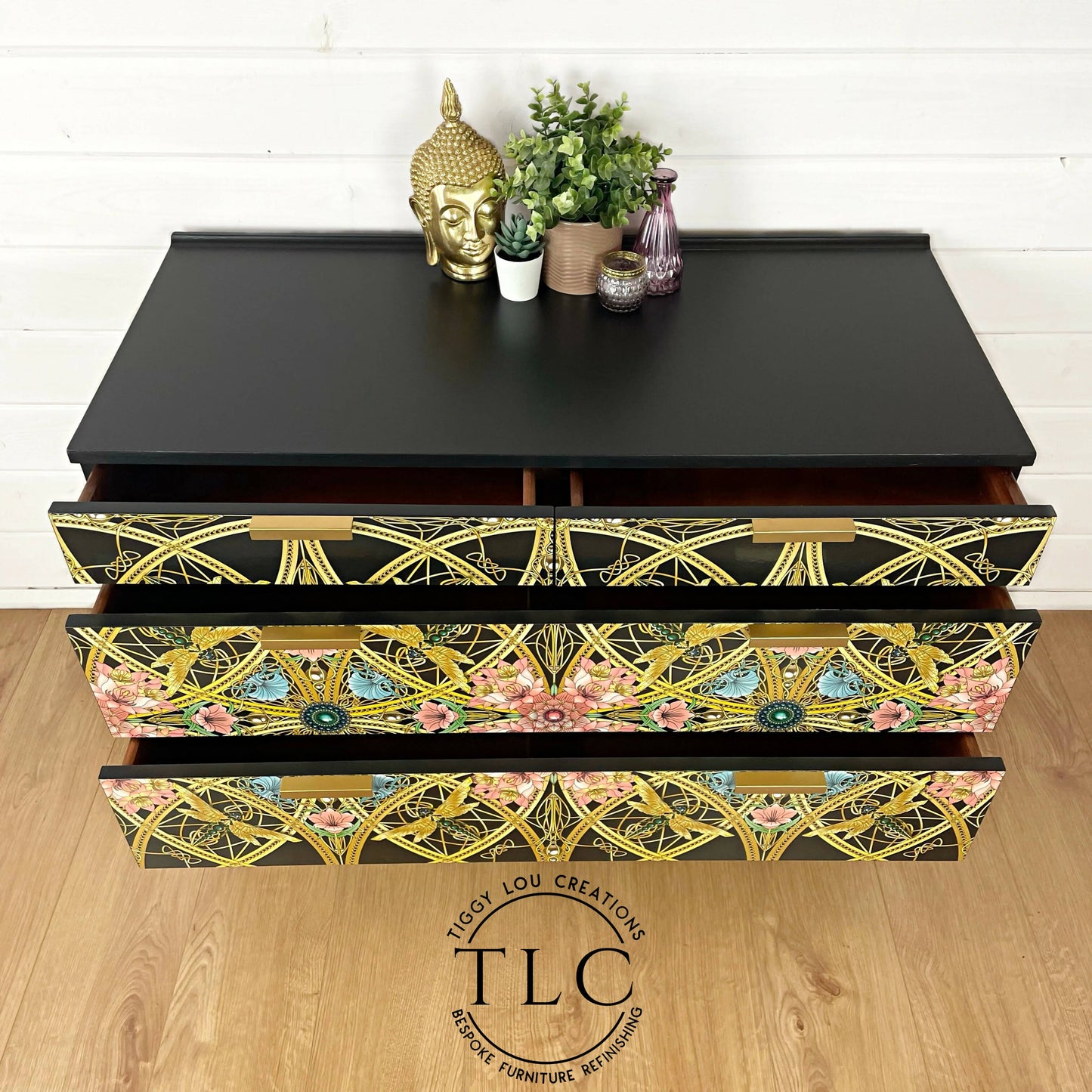 Decoupaged mid century sideboard - in stock