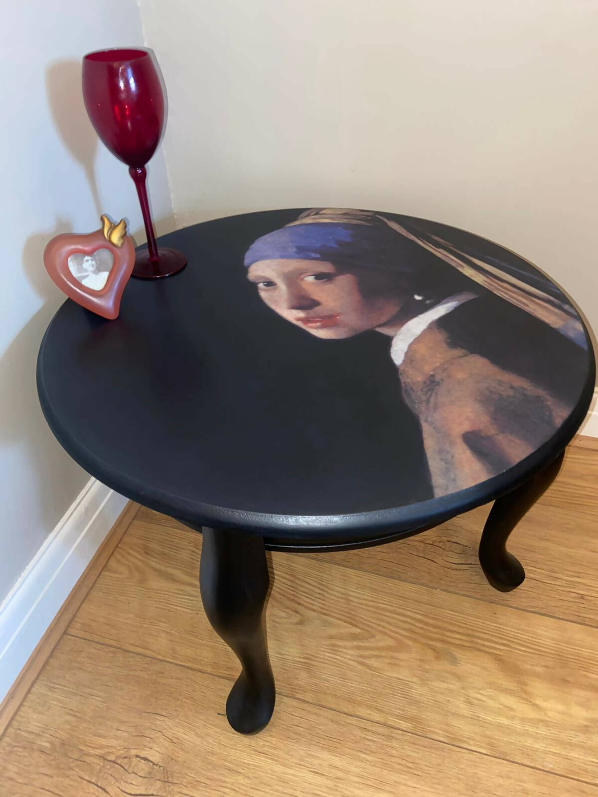 Upcycled round coffee table