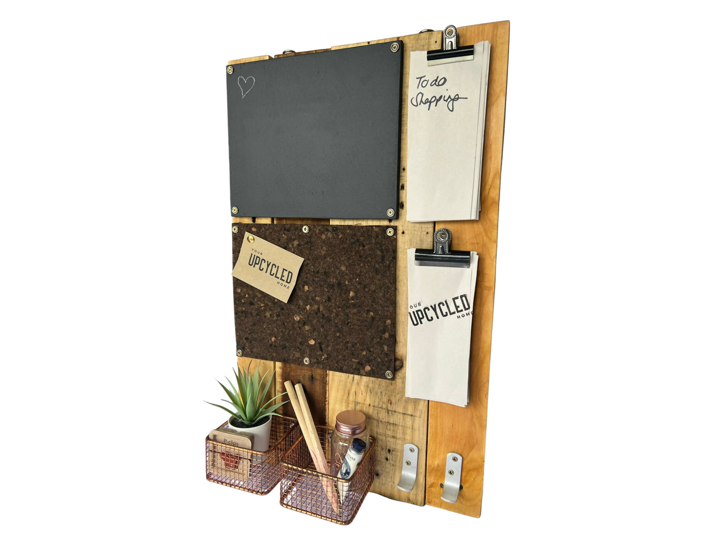 Upcycled Noticeboard Home Organiser Portrait