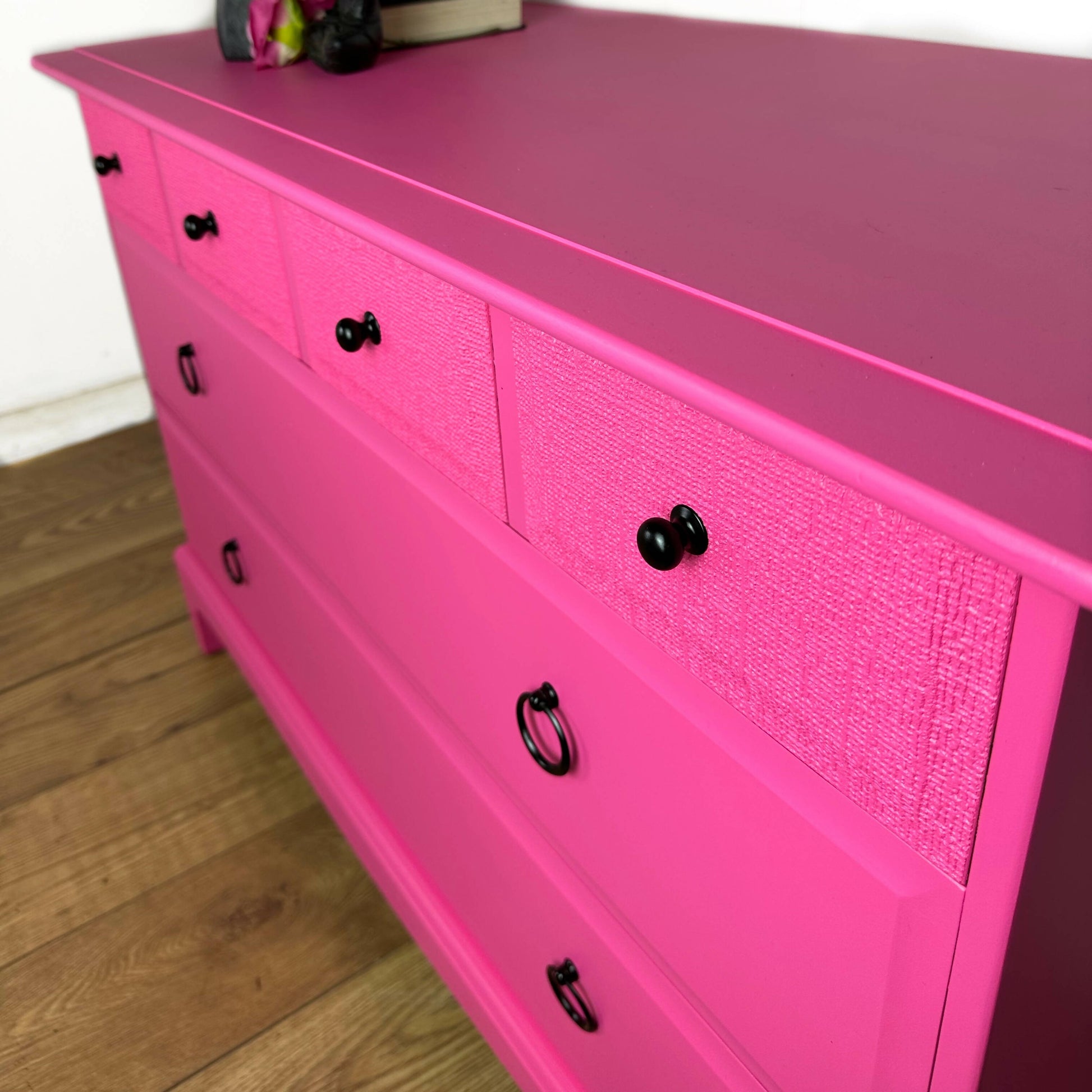 hot pink and black dresser The Pink French Provincial Dresser Makeover ~ 3 Minute Makeovers