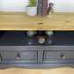 Vintage Grey Wooden TV Cabinet Drawers