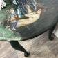Dark Green Round Coffee Table/Side Table with Mermaid Designed Top