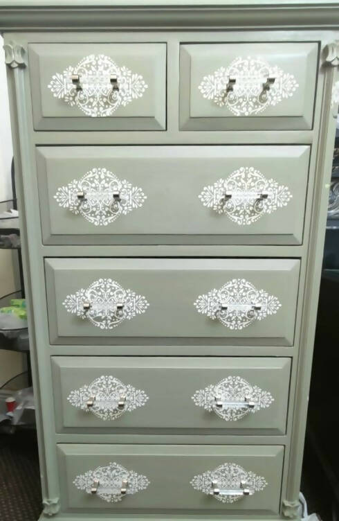 Tallboy Six Vintage Drawer Chest of Drawers