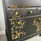 Stag tallboy drawers, black and gold stag chest of drawers, vintage chest of drawers