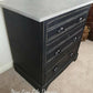 Black With Hand Painted "Marble" Effect Top. 3 Drawer Edwardian Chest. Cup Handles.