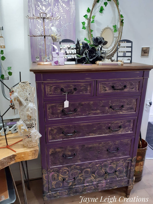 Oak Vintage Purple Drawers