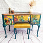 Queen Anne Painted Burr Walnut Bedroom Set - Dressing Table, Vanity, Desk, Sideboard and Stool, Statement, Maximalist MADE TO ORDER