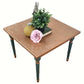 Vintage painted coffee table, square table, hand painted in dark green mineral paint with gold metallic top & gold detailing to the base