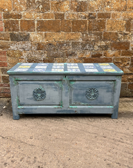 Blue Vintage Ottoman / Bed Box