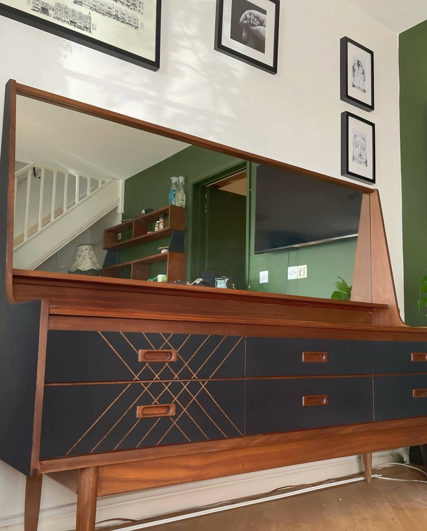 Mid century mirrored sideboard or TV Unit