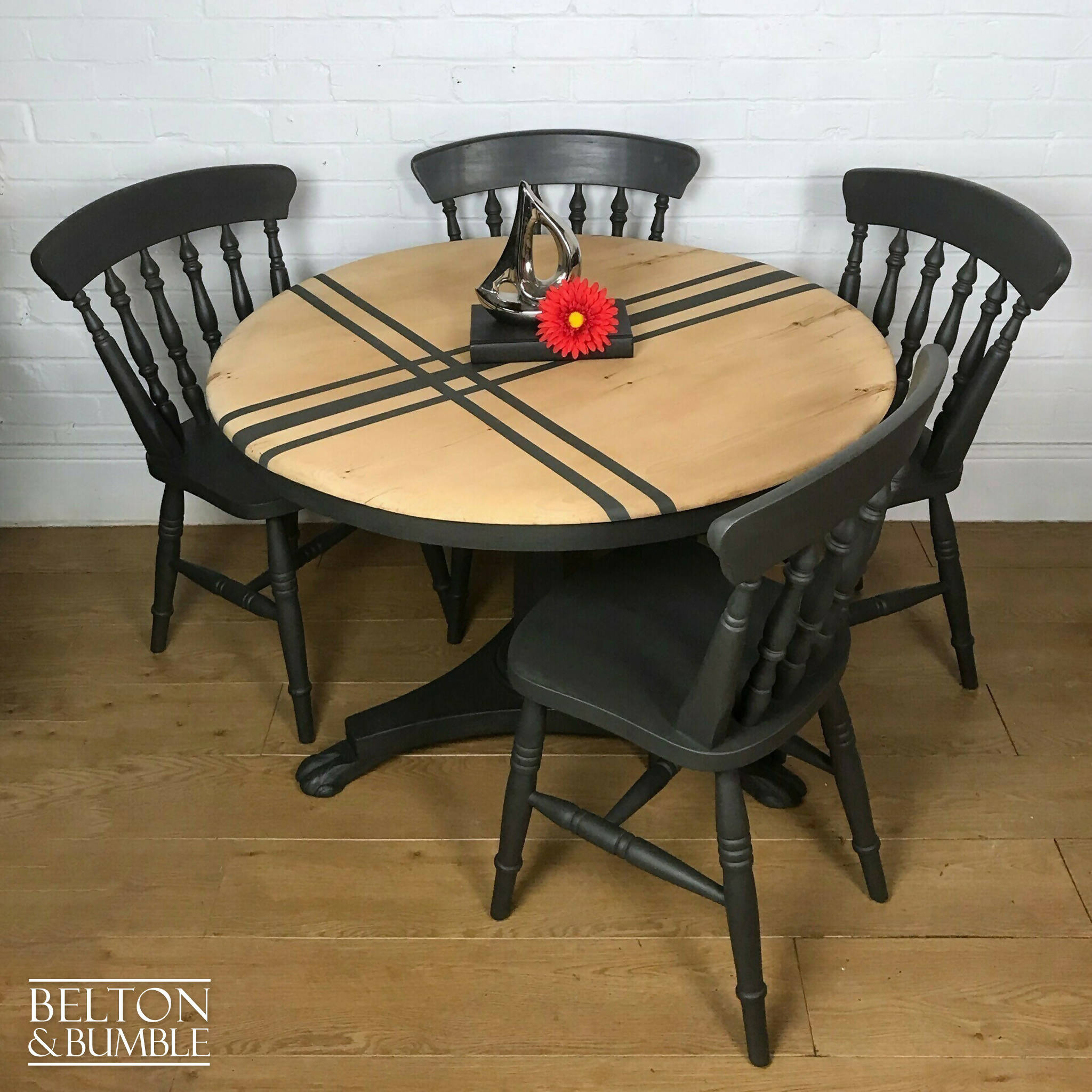 Dark wood deals pedestal dining table