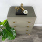 Four Drawer Chest of Drawers in Green Grey, Mid-Century