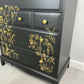 Stag tallboy drawers, black and gold stag chest of drawers, vintage chest of drawers